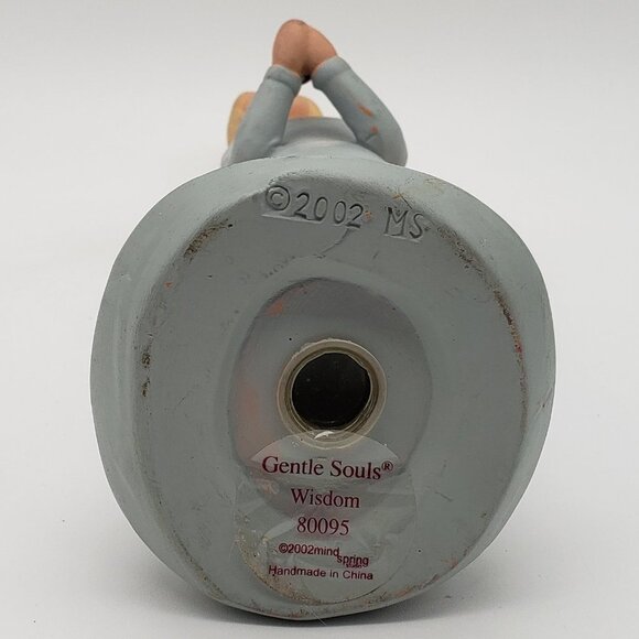 Mind Spring Gentle Souls Wooden 2002 Wisdom Angel Copper Winged Figurine AS IS - Picture 3 of 9